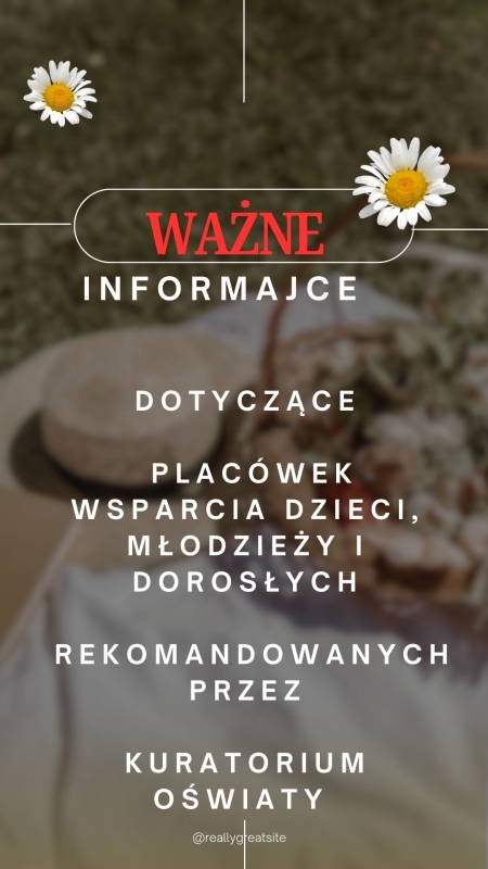 Informacja dotycząca placówek wsparcia dzieci, młodzieży i dorosłych rekomendowa...